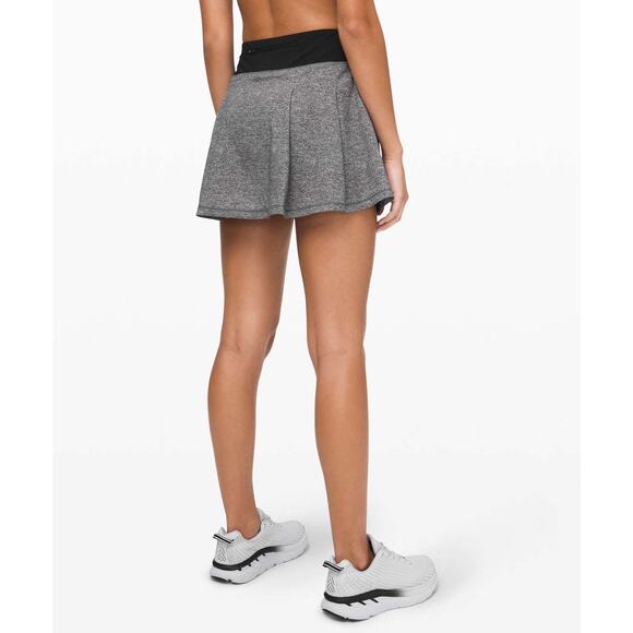 Lululemon Pace Rival Skirt Skort Heather Lux Multi Black Stretch 16 Tall W8A82T - Picture 1 of 7